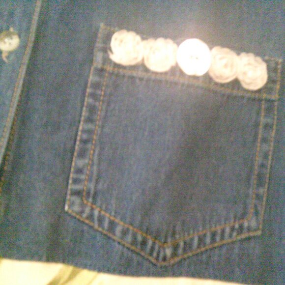 M Upcycled Zoey and Beth Denim Shirt Duster/Layering Vest - Picture 4 of 8